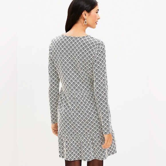 NWT Loft Gray and Cream Dress - Picture 6 of 6